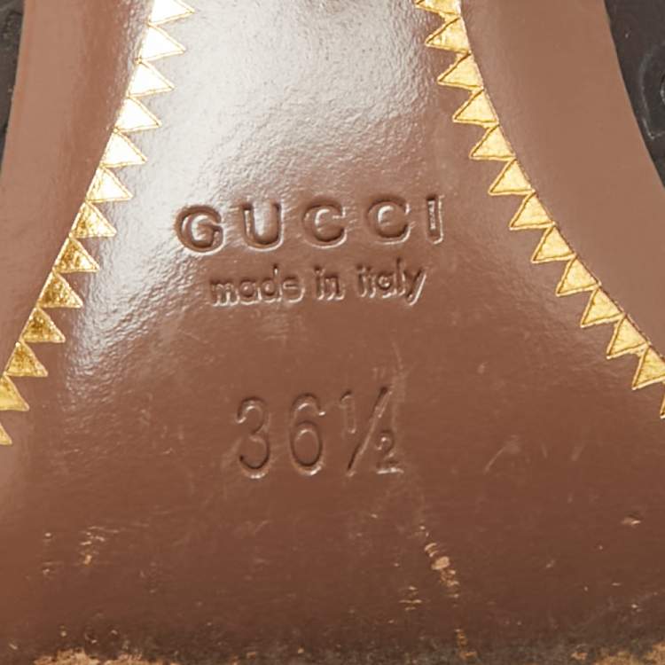 Pre Owned Gucci Horsebit Size 36.5 Brown Guccissima Leather Pumps