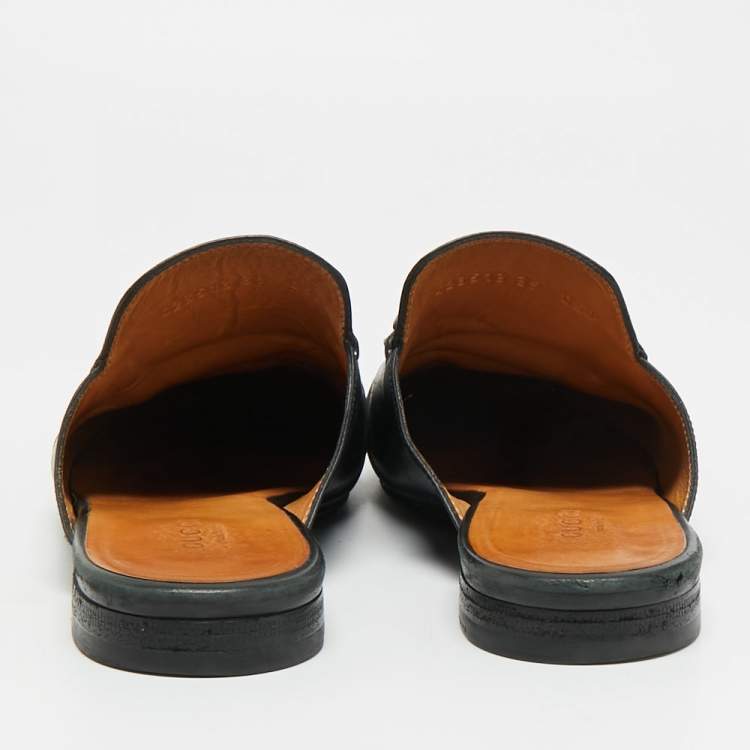 Pre Owned Gucci Princetown Size 39 Black Leather Flat Mules