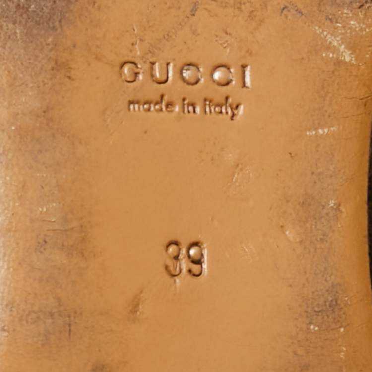 Pre Owned Gucci Princetown Size 39 Black Leather Flat Mules