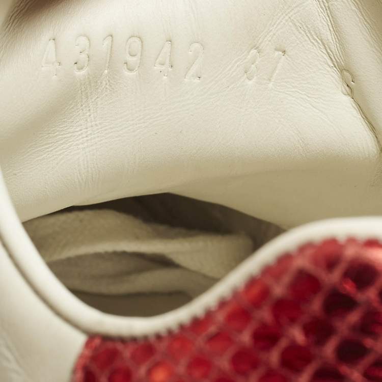 Pre Owned Gucci Ace Size 37 White Leather Low Top Sneakers