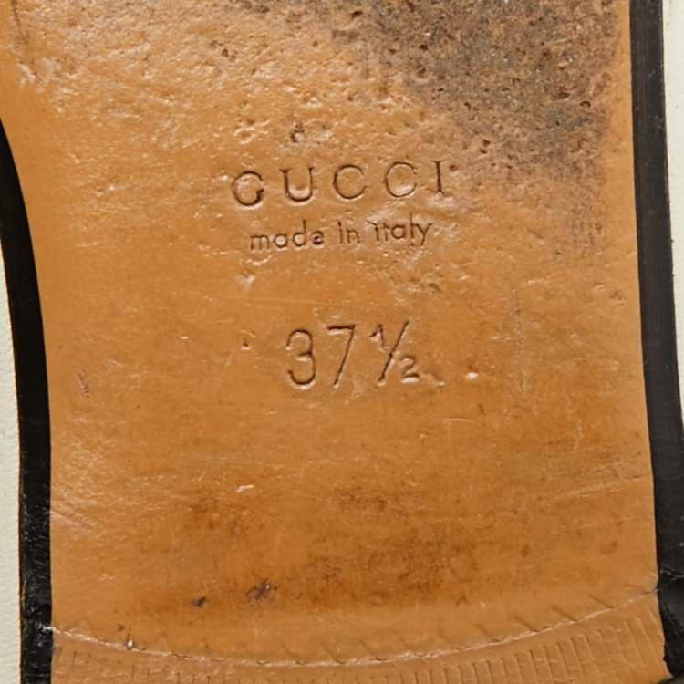 Pre Owned Gucci Princetown Size 37.5 White Leather Flat Mules