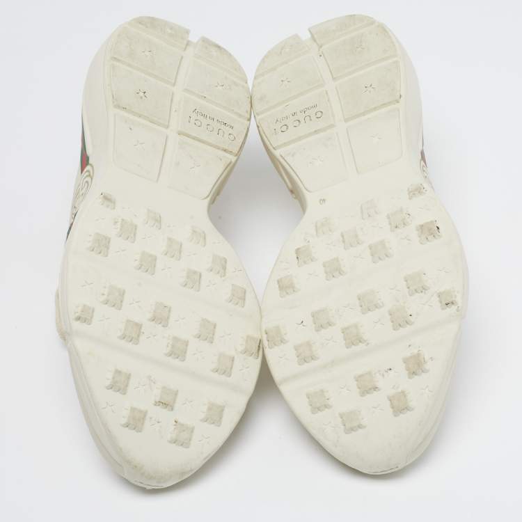 Pre Owned حذاء رياضي غوتشي ريتون غوتشي جلد كريمي مزين شعار الماركة مثاس 40.5