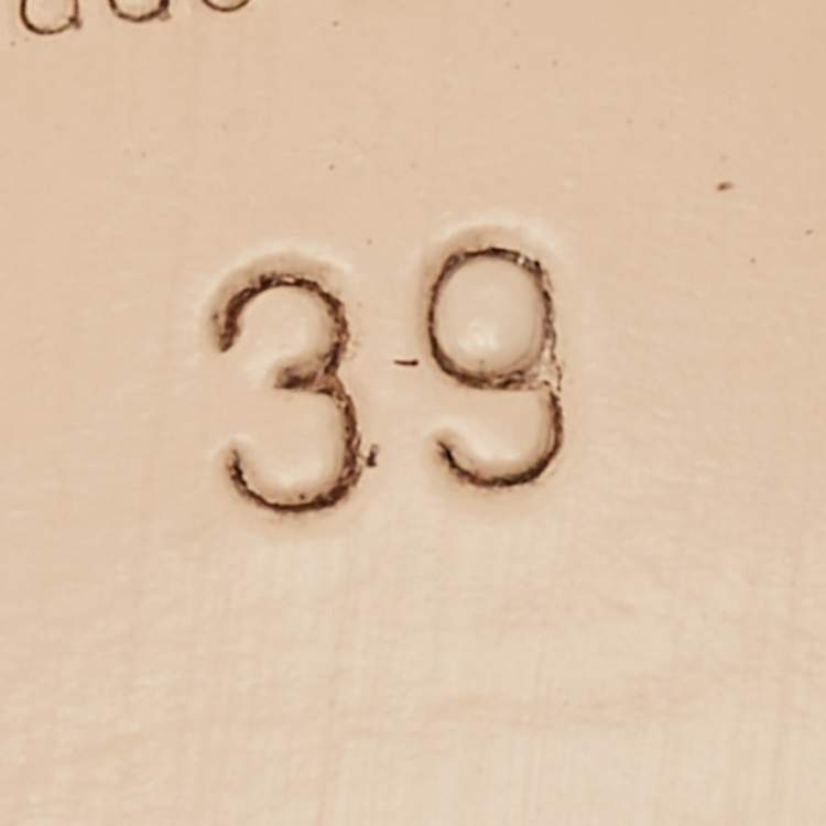 Pre Owned Gucci Interlocking GG Size 39 Cream Leather Slide Sandals