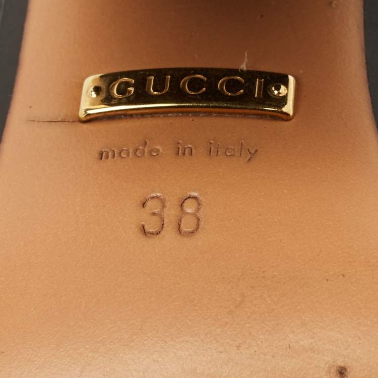 Pre Owned Gucci GG Web Size 38 Black Leather Mules