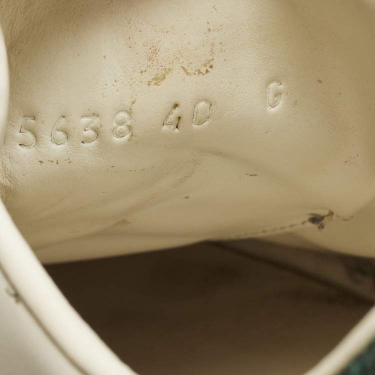 Pre Owned Gucci Ace Size 40 White/Red Leather Heart Low Top Sneakers