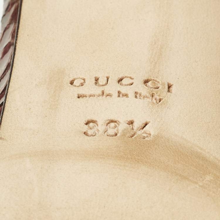 Pre Owned Gucci Size 38.5 Multicolor Python Leather Ankle Strap Sandals