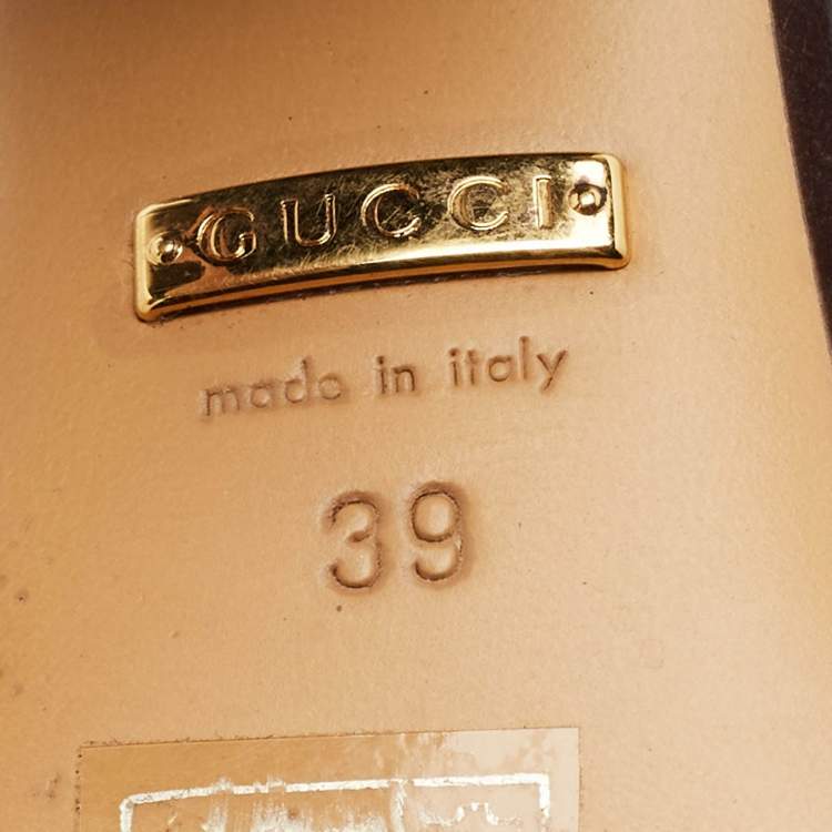 Pre Owned Gucci GG Size 39 Green Leather Web Ankle Length Boots