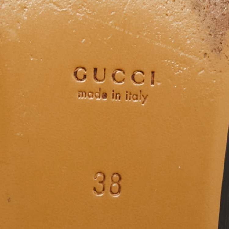 Pre Owned Gucci Princetown Size 38 Cream Leather Mules