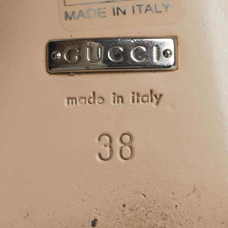 Pre Owned Gucci Size 38 Silver Leather Crystal Embellished Ankle Strap Sandals