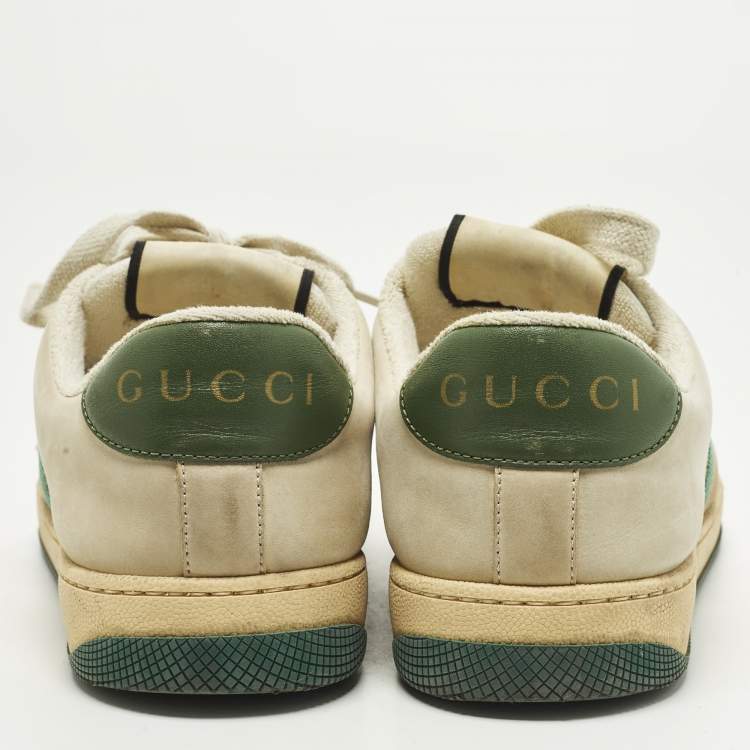 Pre Owned Gucci Screener Size 39.5 Multicolor Canvas and Leather Low Top Sneakers