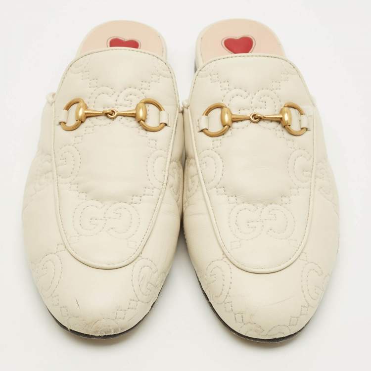 Pre Owned حذاء موكاسين مسطح غوتشي برينستاون جلد أسود هورسبيت مقاس 36.5