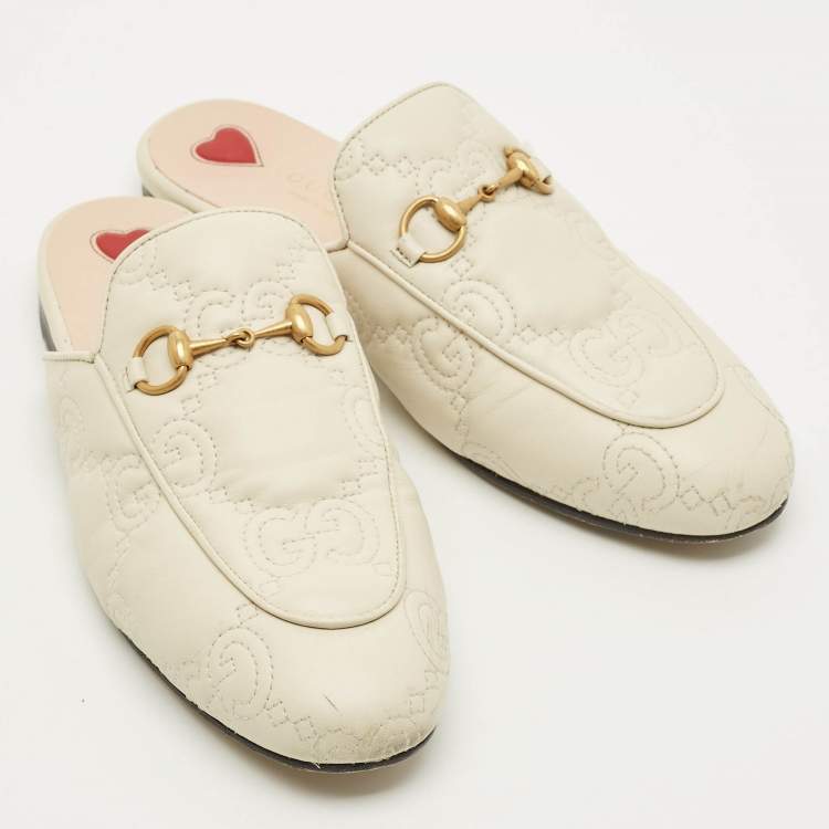 Pre Owned حذاء موكاسين مسطح غوتشي برينستاون جلد أسود هورسبيت مقاس 36.5