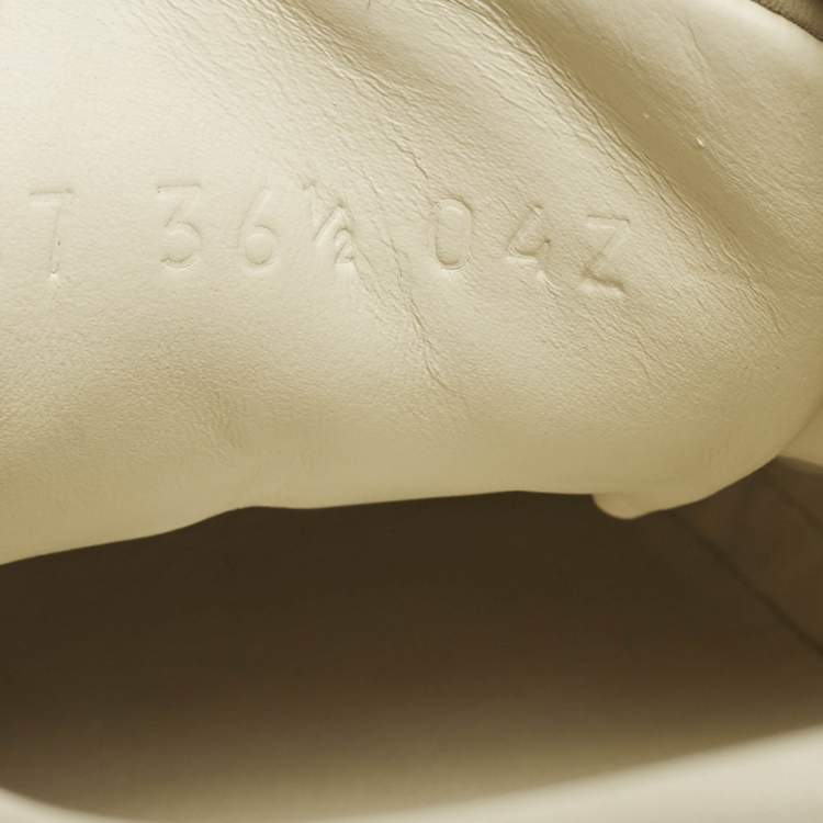 مملوكة مسبقًا Gucci Size 36.5 Grey/Beige GG Canvas and Leather Low Top Sneakers