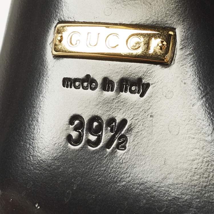 Pre Owned Gucci Horsebit Size 39.5 Black Leather Platform Pumps