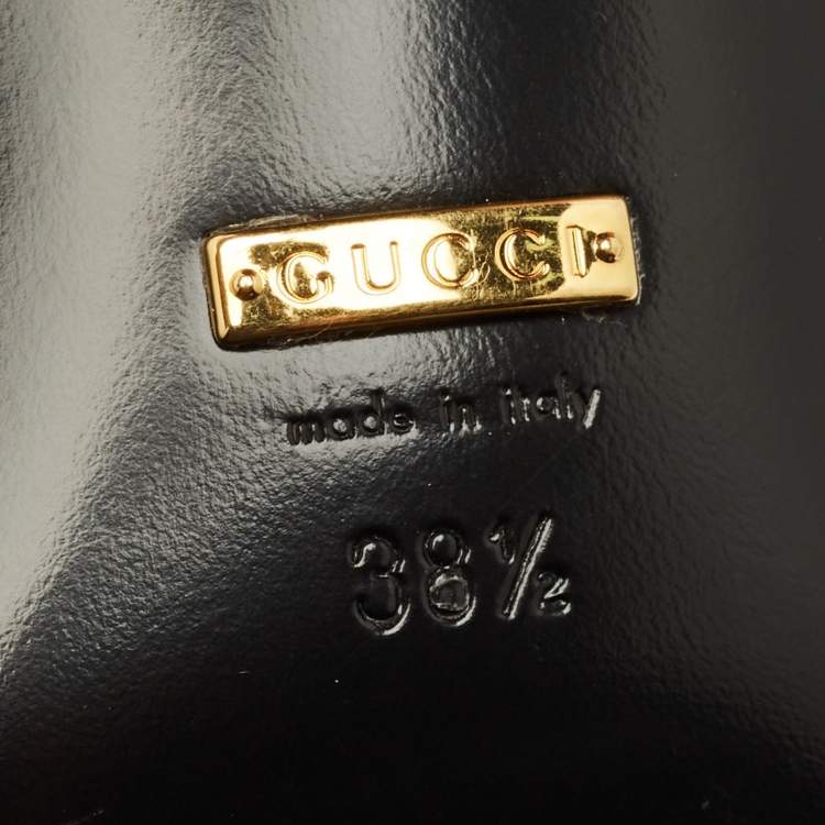 مملوكة مسبقًا Gucci Tom GG 75 Size 38.5 Black Fabric and Leather Slingback Pumps