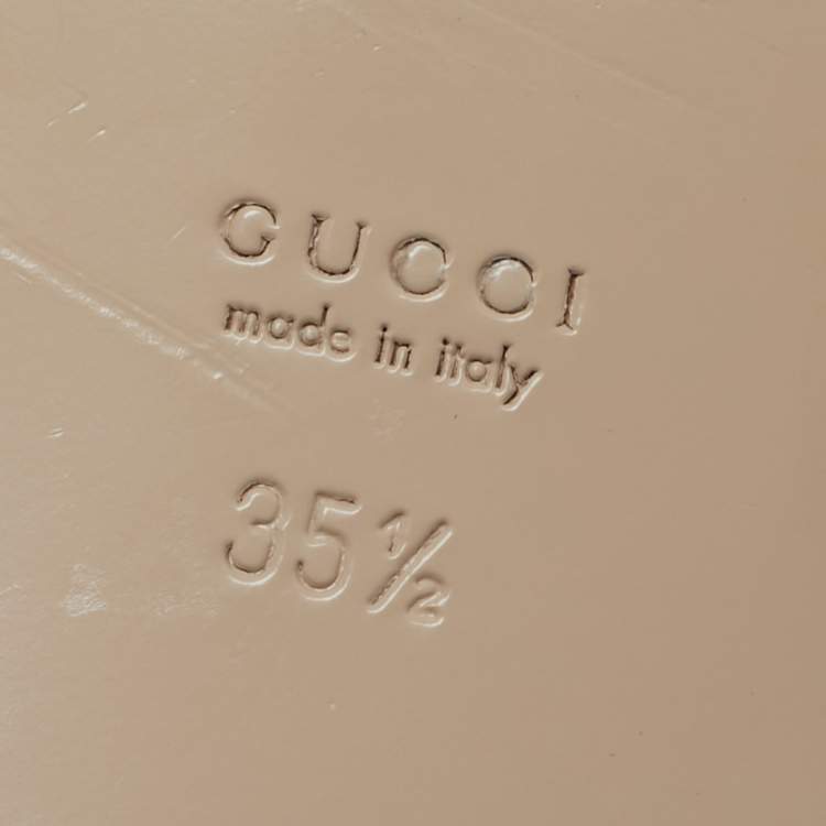 Pre Owned Gucci Madelyn Size 35.5 Silver Leather Flat Slide
