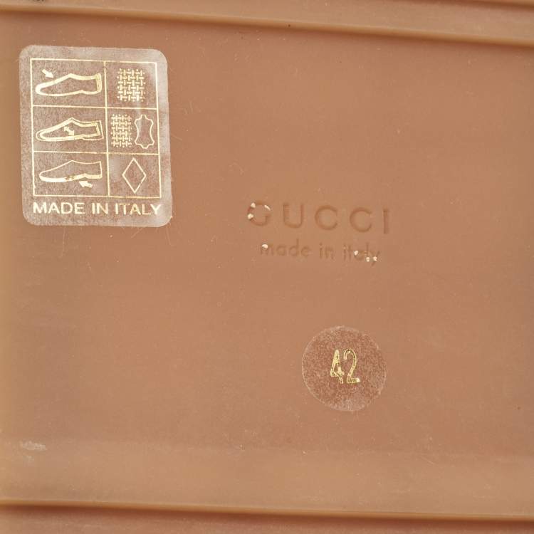 Pre Owned Gucci Size 42 Beige GG Monogram Canvas Slide Sandals