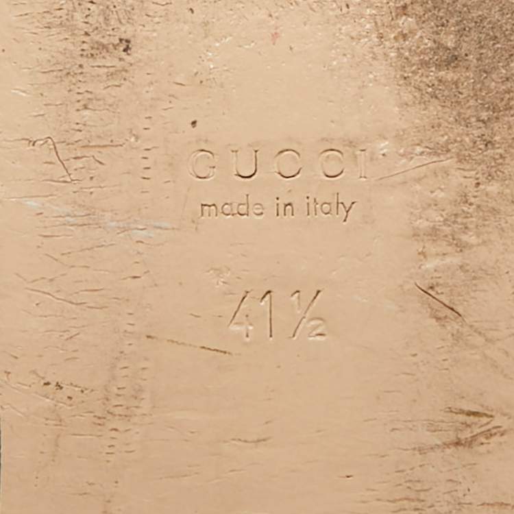 Pre Owned Gucci Princetown Size 41.5 Black GG Velvet Flat Mules