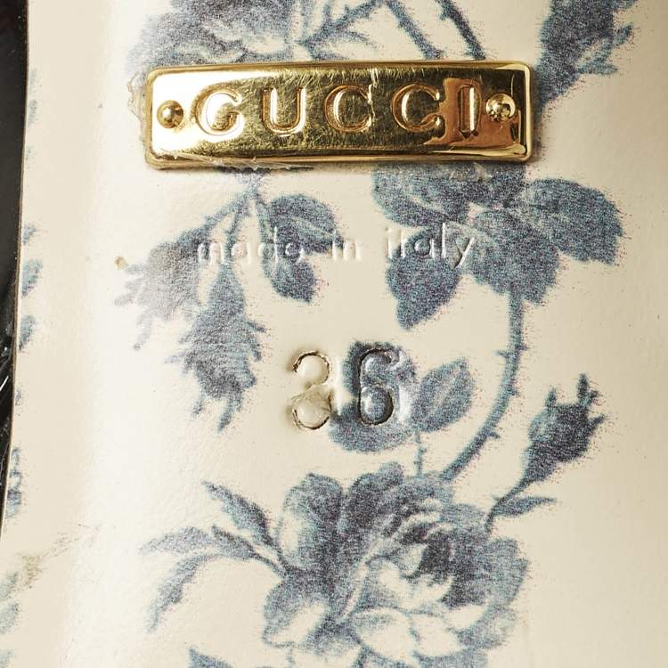 Pre Owned Gucci Interlocking GG Size 36 Black Patent Leather Pumps