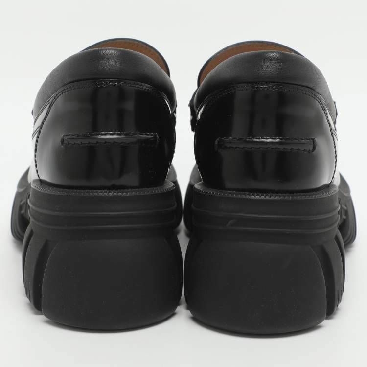 Pre Owned Gucci Romance Horsebit Size 39 Black Leather Loafers