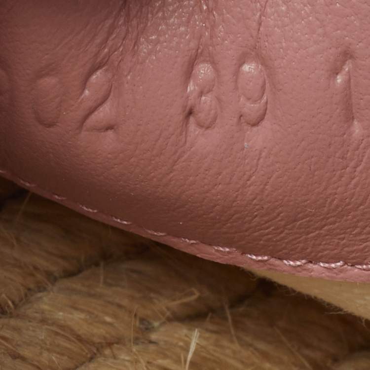 Pre Owned Gucci Size 39 Pink Canvas and Leather Espadrille Flats