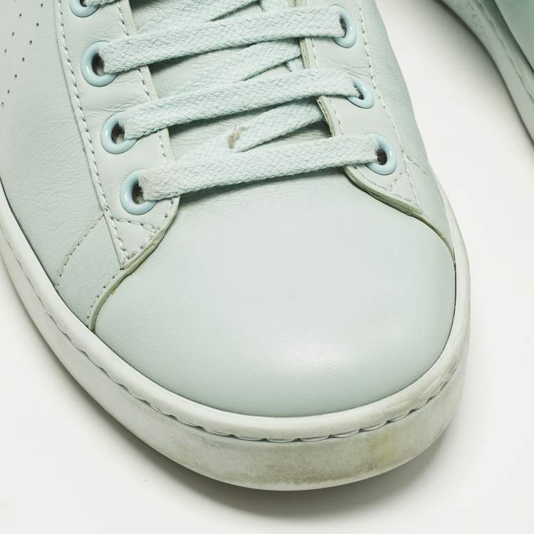 Pre Owned Gucci GG Ace Size 36.5 Green Leather Low Top Sneakers