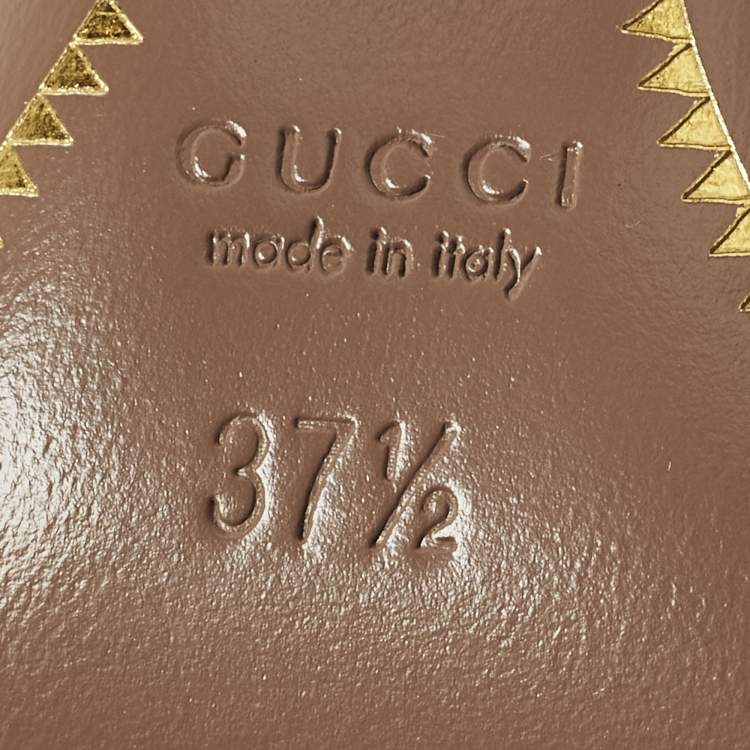 Pre Owned Gucci Guccissima Size 37.5 Pink Leather Horsebit Heel Pumps