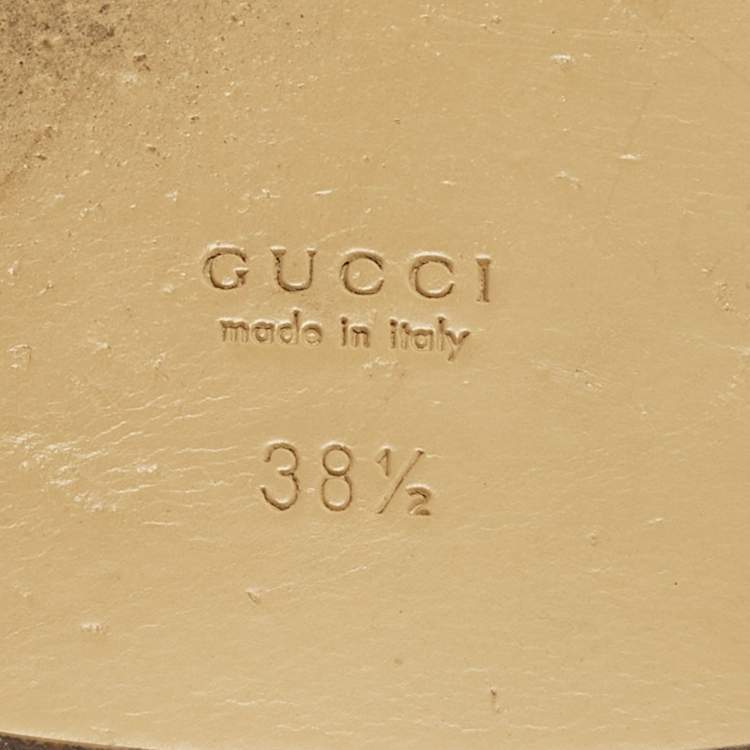 Pre Owned Gucci Horsebit Size 38.5 Black Fringe Leather Flat Slides