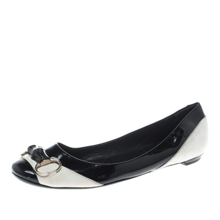 Gucci Black/White Patent Leather and 