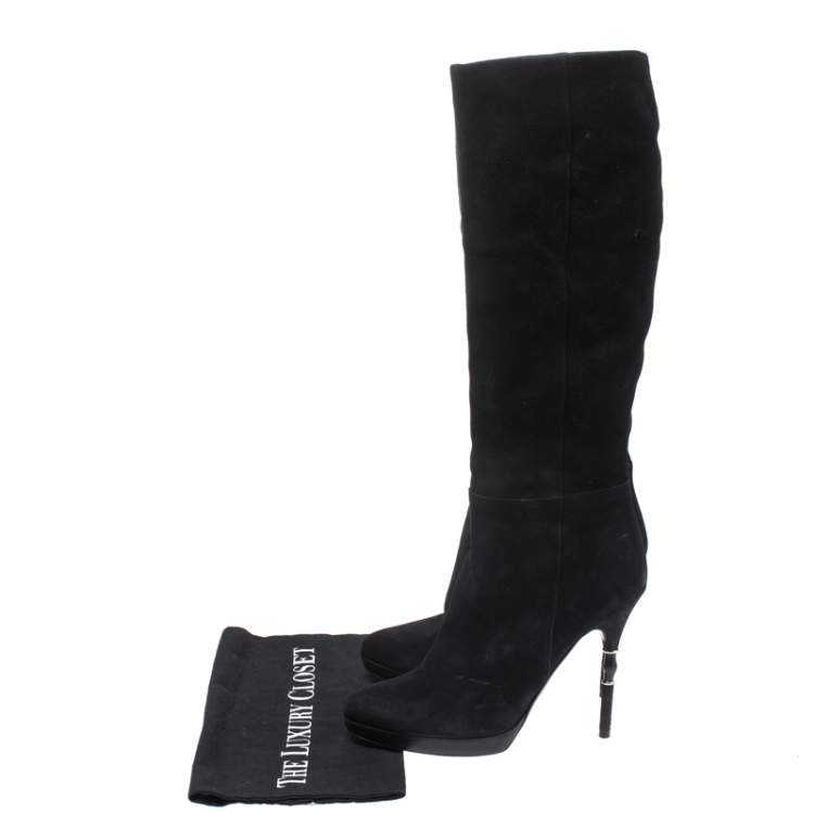 gucci suede knee high boots