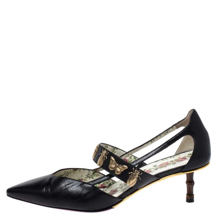 Gucci And Butterfly Embellishment Pointed Toe Pumps Size 38 Gucci | TLC
