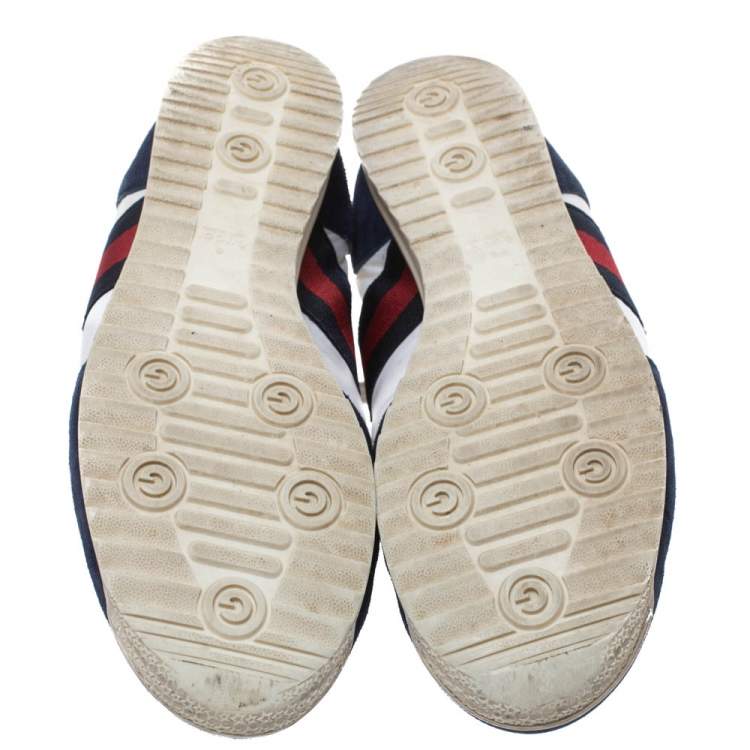 Pre Owned Gucci Multicolor Suede and Nylon Lace Up Low Top Sneakers Size 39