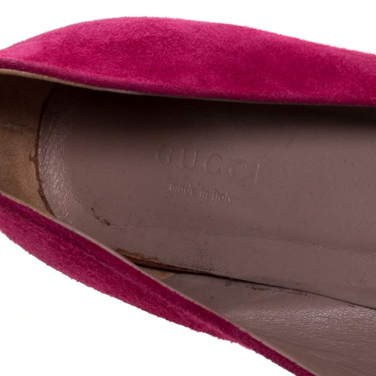 gucci pink suede heels