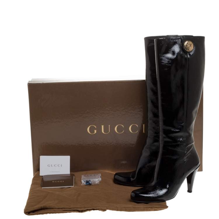 gucci patent boots