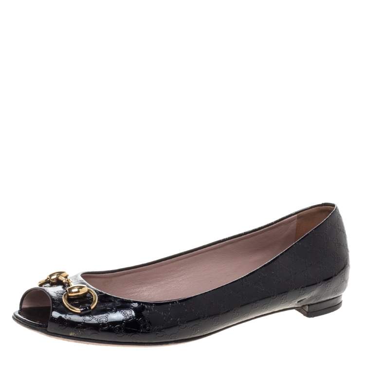 gucci patent leather flats