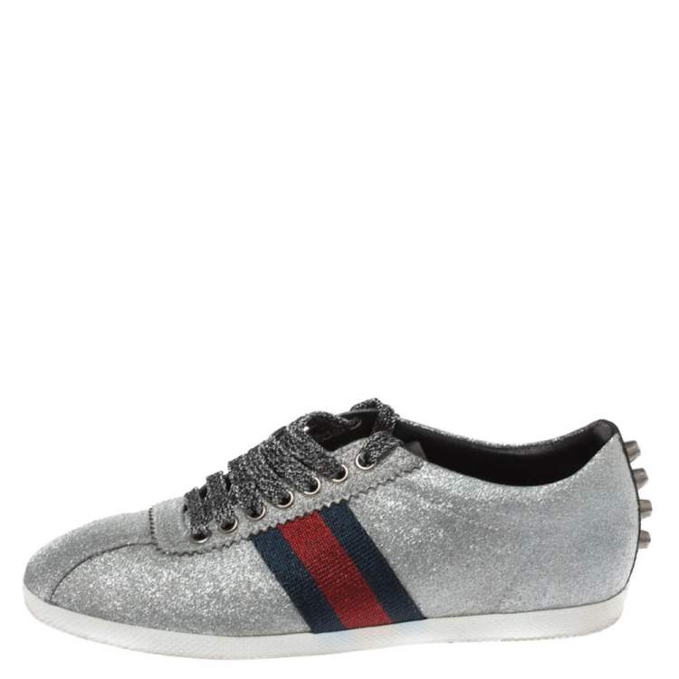 silver gucci sneakers womens