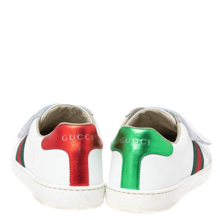 Pre Owned Gucci White Leather Ace Low Top Sneakers Size 36