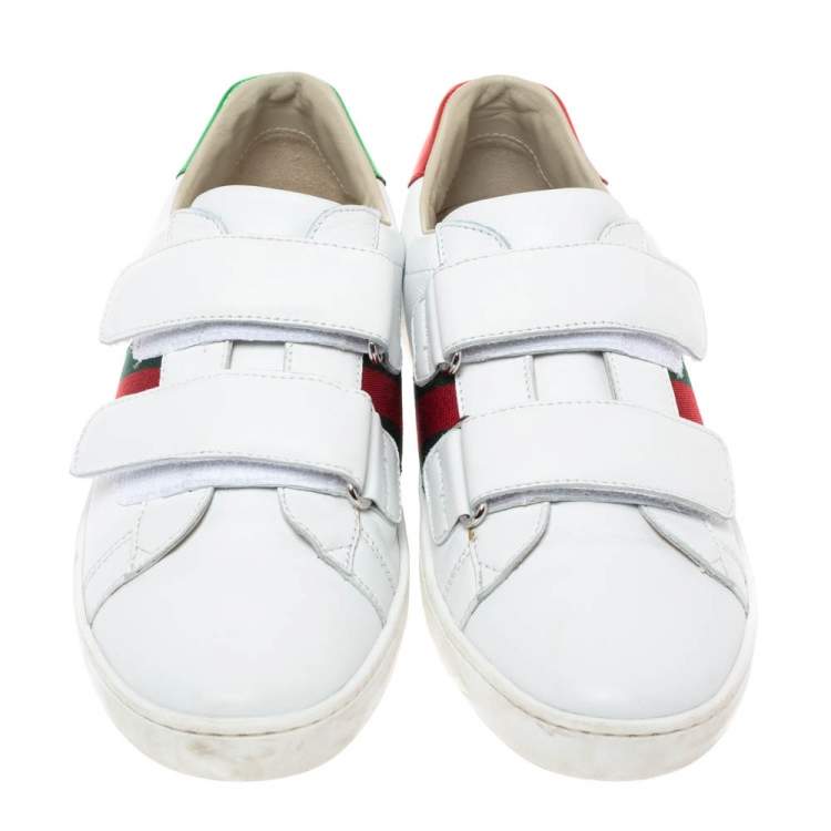Pre Owned Gucci White Leather Ace Low Top Sneakers Size 36
