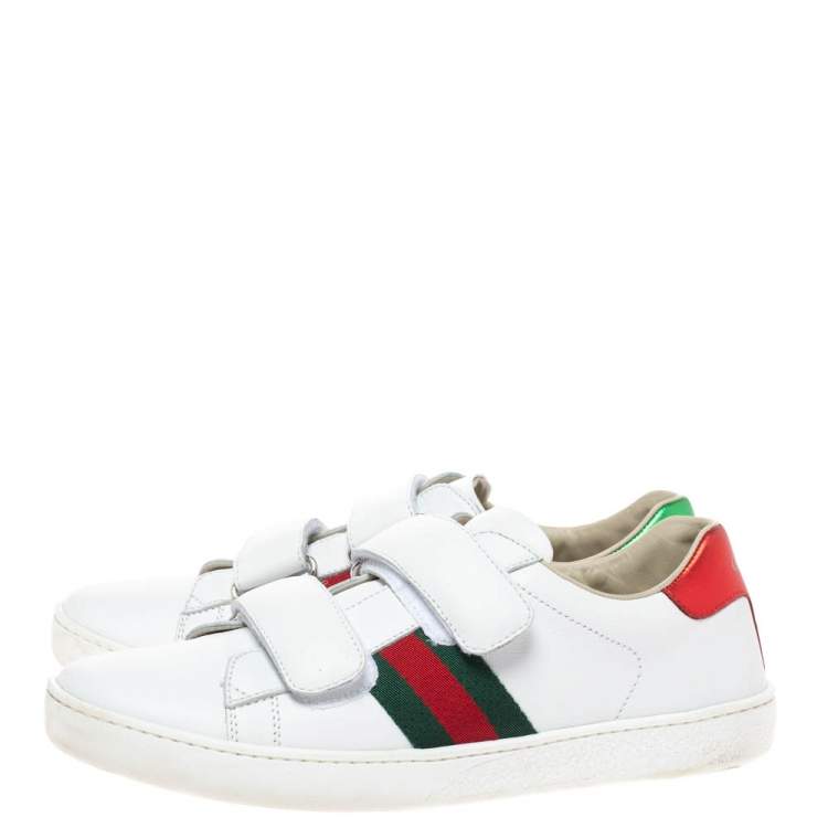 Pre Owned Gucci White Leather Ace Low Top Sneakers Size 36