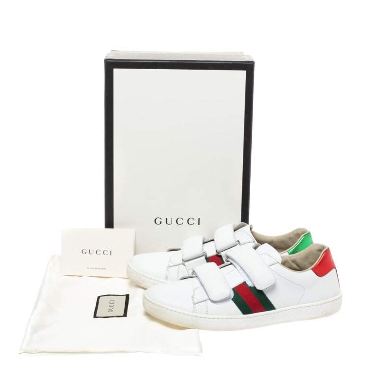 Pre Owned Gucci White Leather Ace Low Top Sneakers Size 36