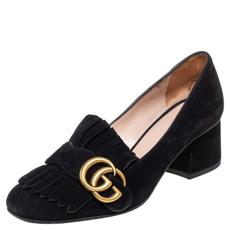 gucci black suede pumps