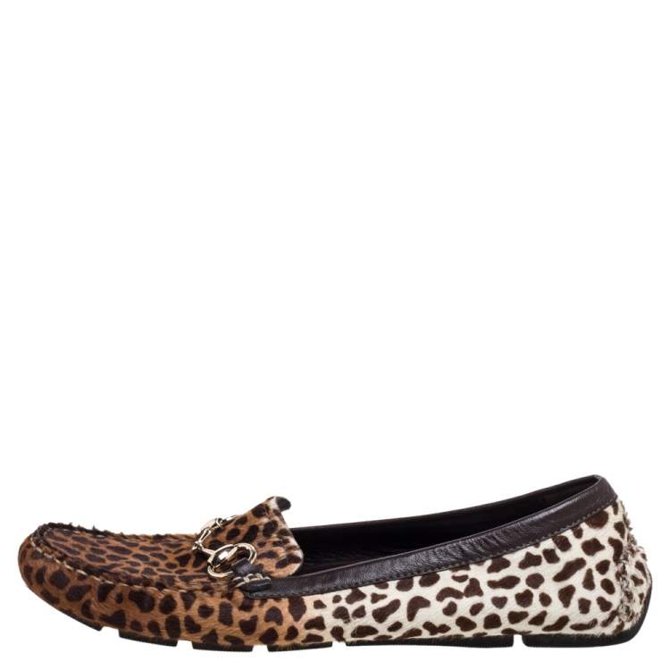 leopard slip on loafers