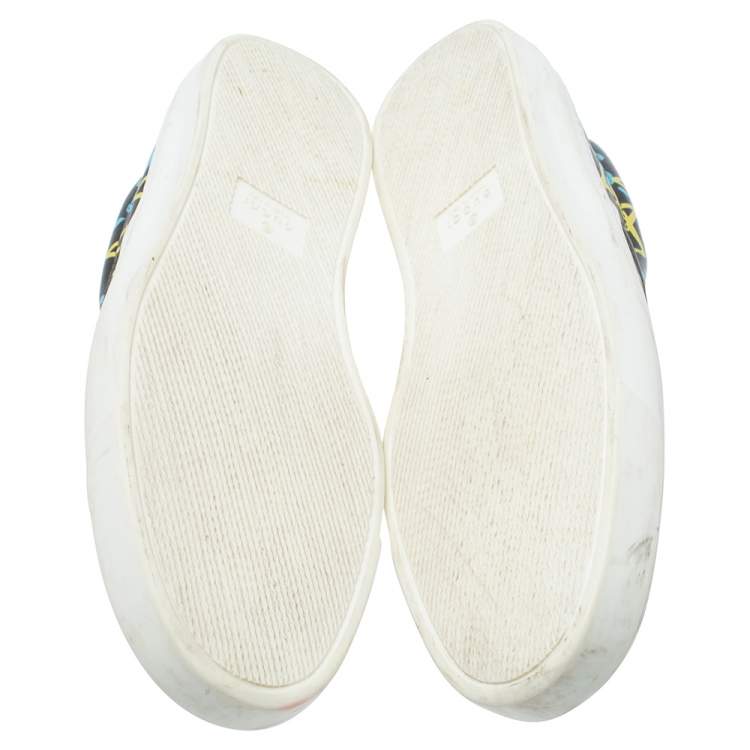 Pre Owned Gucci Multicolor Leather Gucci Dublin Ghost Slip On Sneakers Size 40