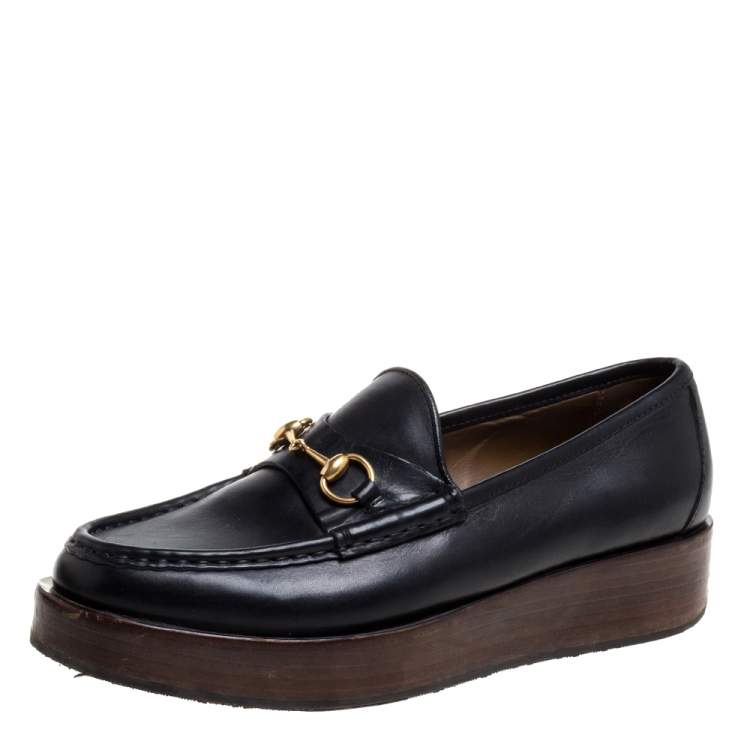 Gucci high outlet heel loafers