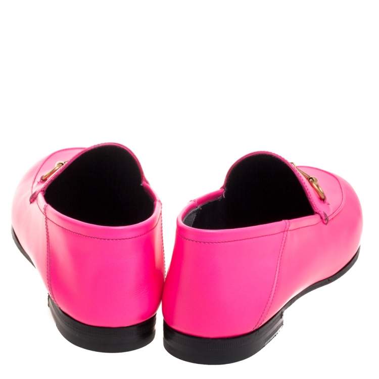 neon pink gucci loafer