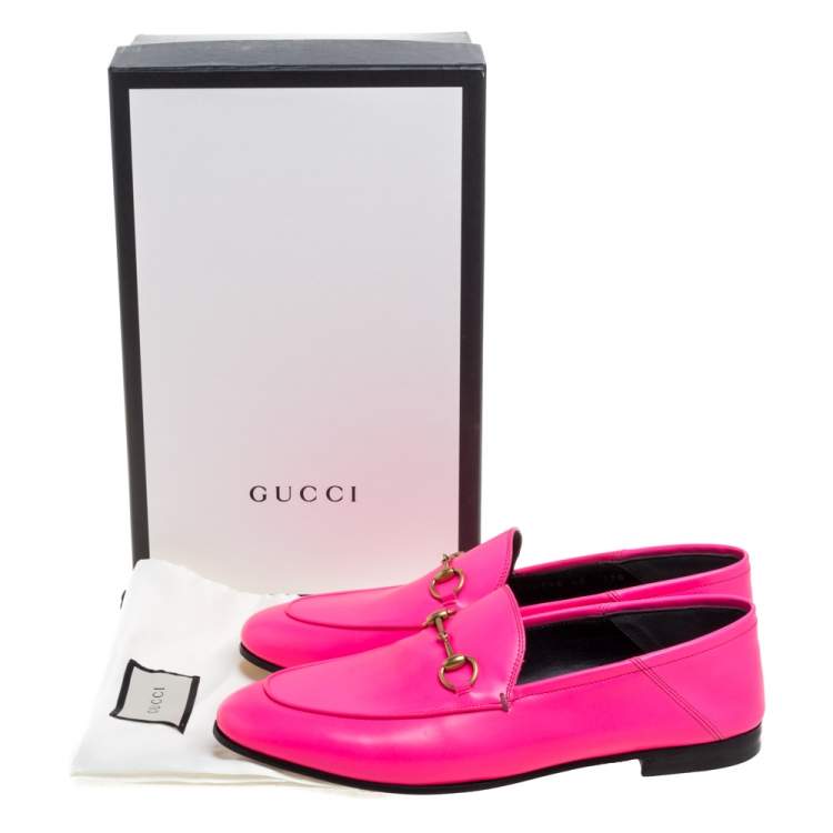 Gucci Neon Pink Leather Horsebit 