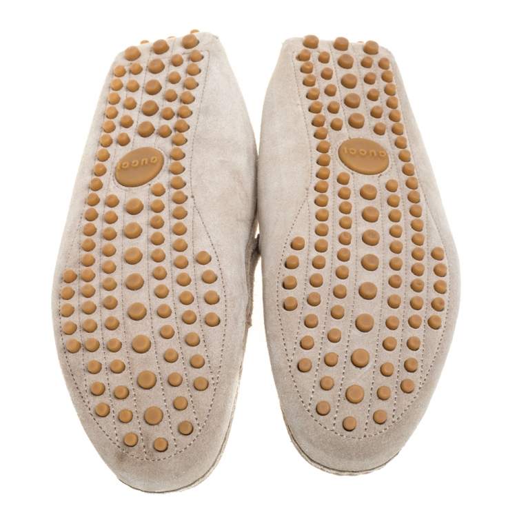 Pre Owned Gucci Beige Suede Penny Loafers Size 36