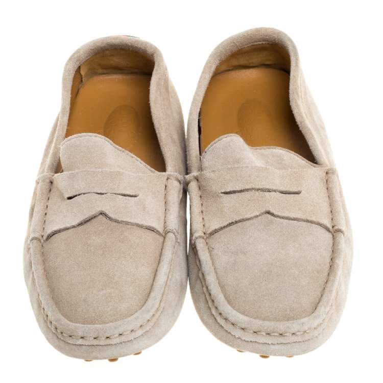 Pre Owned Gucci Beige Suede Penny Loafers Size 36
