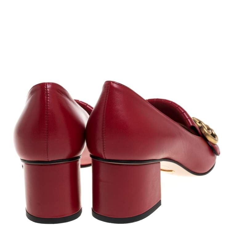 gucci leather loafer pumps