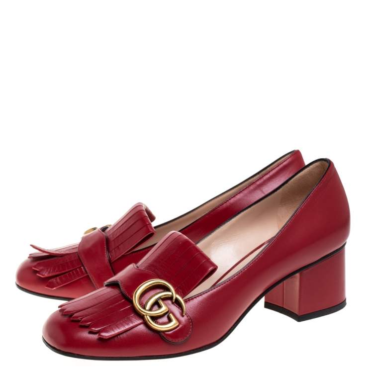 gucci marmont red shoes